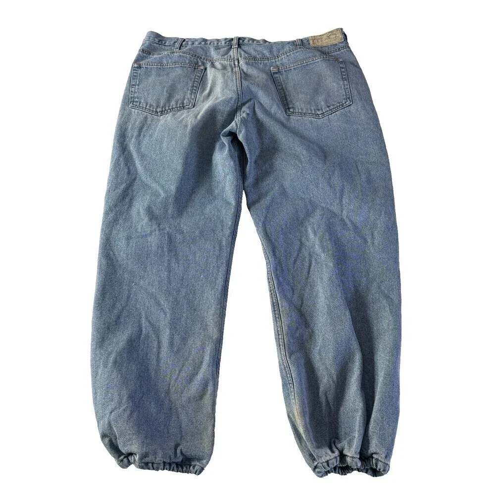 RedHead Fleece Lined Insulated Work Jeans Men's 42x30 Lightwash, Elastic Ankles